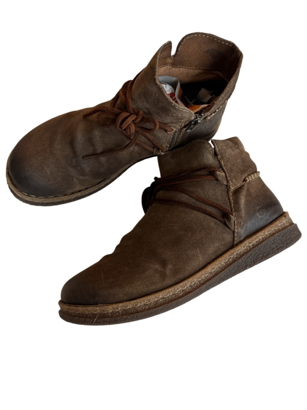BORN Calyn Ankle Distressed Leather Boots Size 8.5